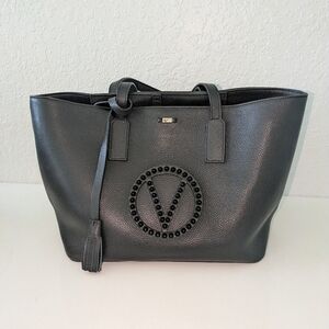 Mario Valentino Soho Studded Leather Tote Black | Like New | Dust Bag